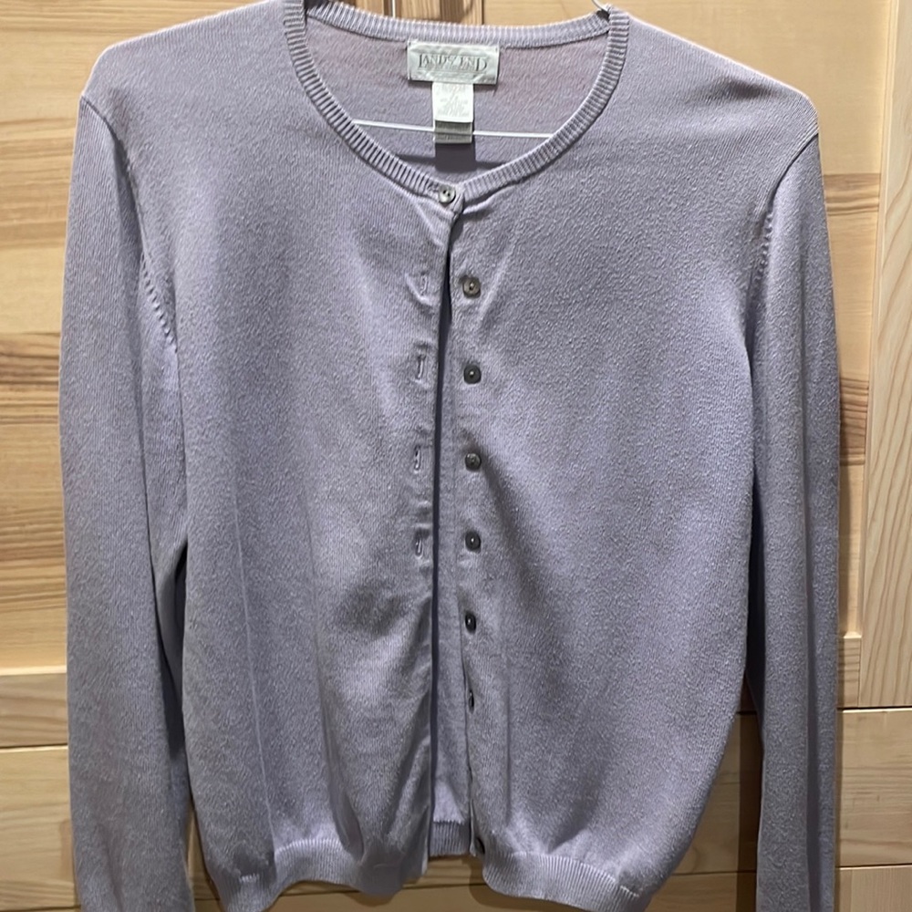 Vintage Lands End lavender cardigan